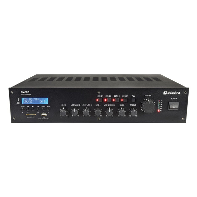 Adastra RMD Series 100V 4 Zone Mixer Amplifier with DAB+, BT, USB/SD - K&B Audio