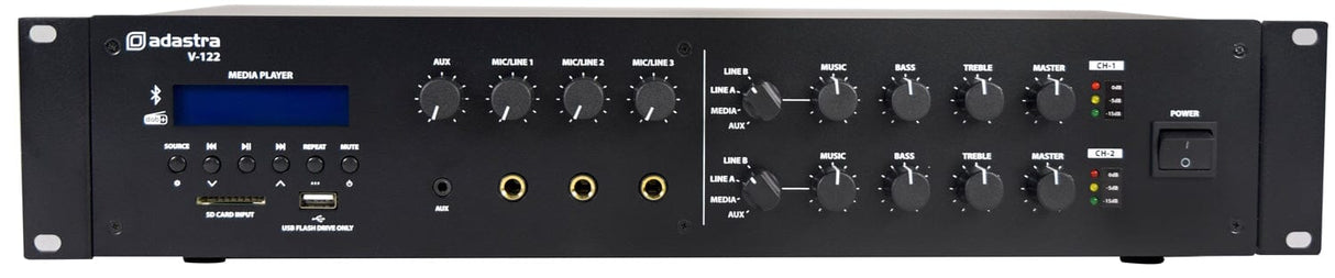 Adastra V Series Dual Zone 100V Mixer Amplifiers with DAB, Bluetooth & USB - K&B Audio