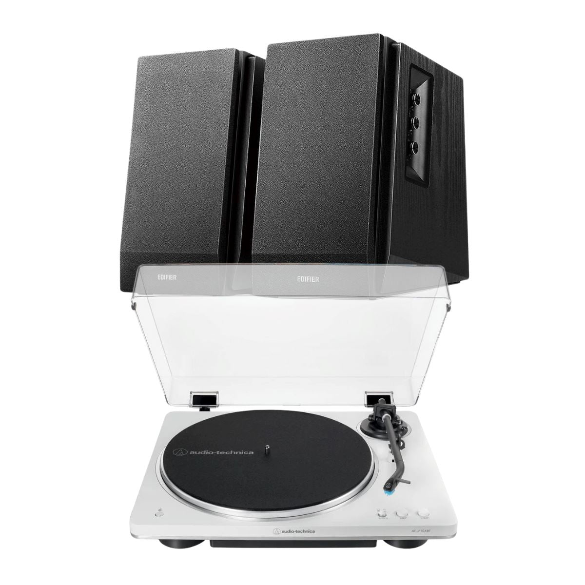 Audio-Technica AT-LP70XBT Automatic Turntable + Edifier R1700BT Active Bluetooth Speakers - K&B Audio