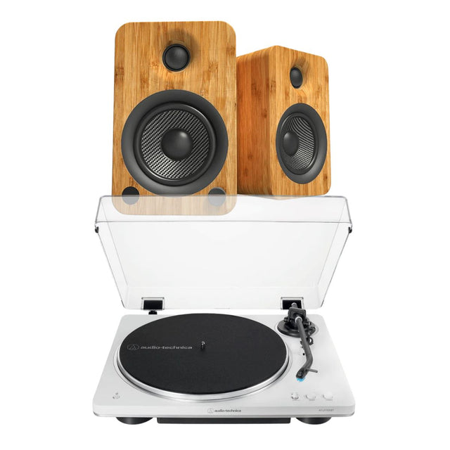 Audio-Technica AT-LP70XBT Automatic Turntable + Kanto Audio YU4 4" Active Bluetooth Speakers - K&B Audio