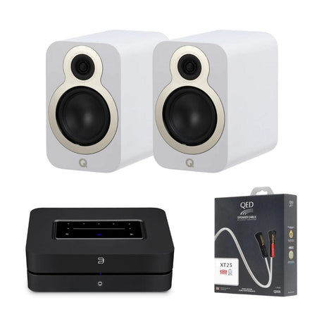 Bluesound Powernode + Q Acoustics 3020c Bookshelf Speakers - K&B Audio