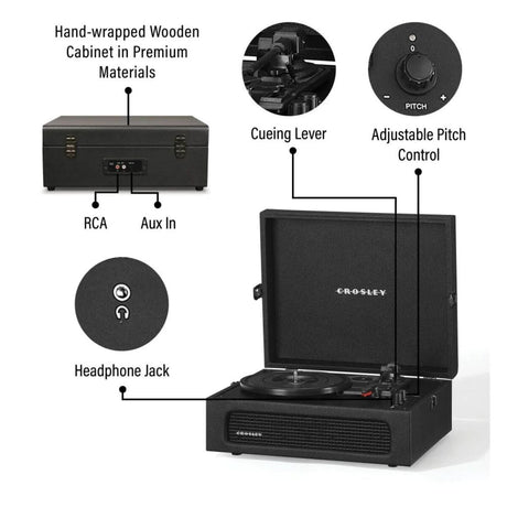 Crosley Voyager Portable Record Player with Bluetooth Turntables Crosley 