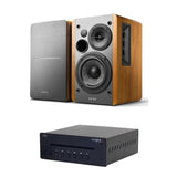 Edifier R1280DB Active Bookshelf Speakers with Bluetooth + Tangent CD II CD Player - K&B Audio