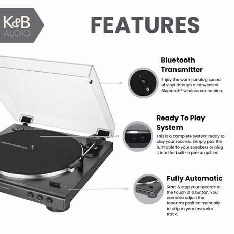 Edifier R1280DB & Audio-Technica LP60XBT Bluetooth Turntable with Speakers - White Edition - K&B Audio