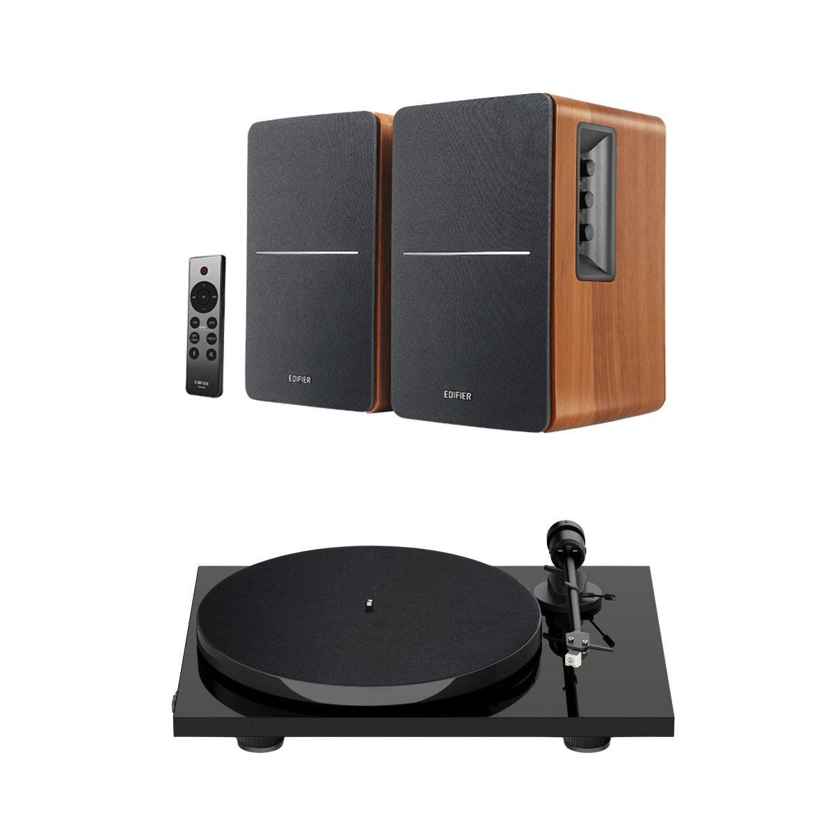 Pro-ject E1 Phono Turntable + Edifier R1280DBs Active Bluetooth Speakers - K&B Audio