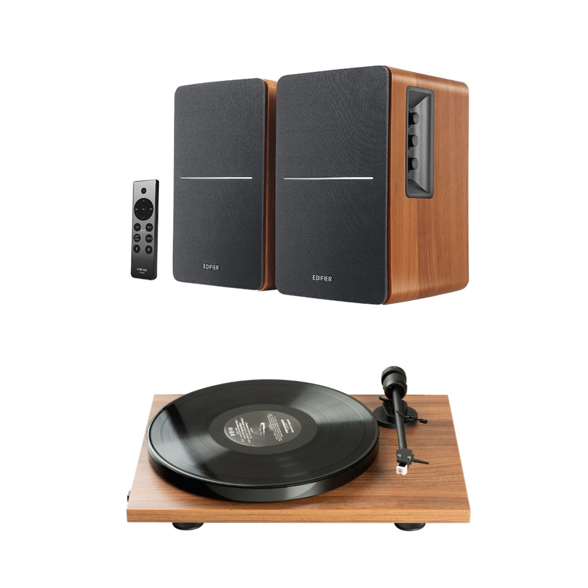 Pro-ject E1 Phono Turntable + Edifier R1280DBs Active Bluetooth Speakers - K&B Audio