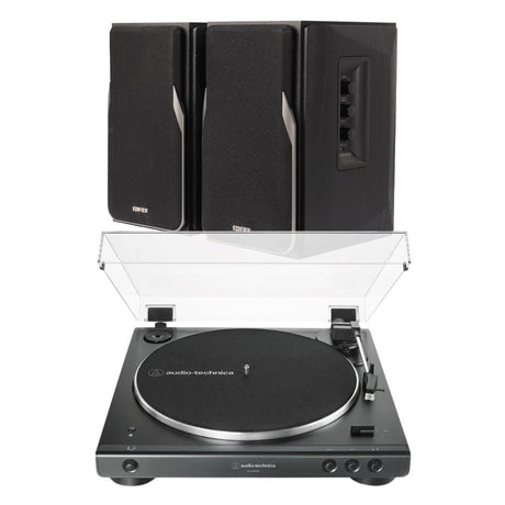 Audio-Technica LP60X Automatic Turntable + Edifier R1380DB Active Bluetooth Bookshelf Speakers - K&B Audio