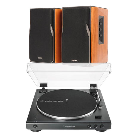 Audio-Technica LP60X Automatic Turntable + Edifier R1380DB Active Bluetooth Bookshelf Speakers - K&B Audio