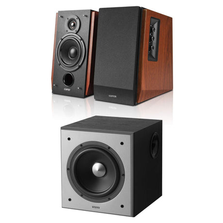 Edifier R1700BTs Active Bookshelf Speakers + Edifier T5 Subwoofer - K&B Audio