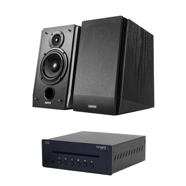 Edifier R1855DB Active Bookshelf Speakers with Bluetooth + Tangent CD II CD Player - K&B Audio