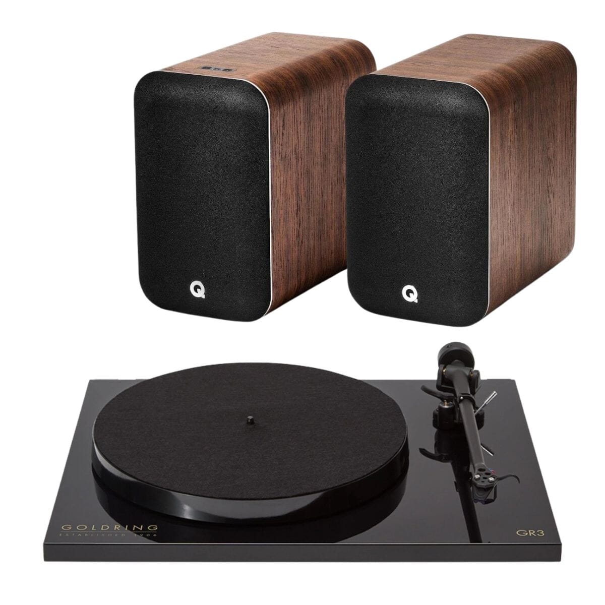 Goldring GR3 Turntable + Q Acoustics M20 Active Bluetooth Speakers - K&B Audio