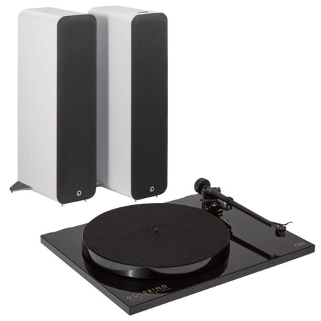 Goldring GR3 Turntable + Q Acoustics M40 Active Floorstanding Speakers with Bluetooth - K&B Audio