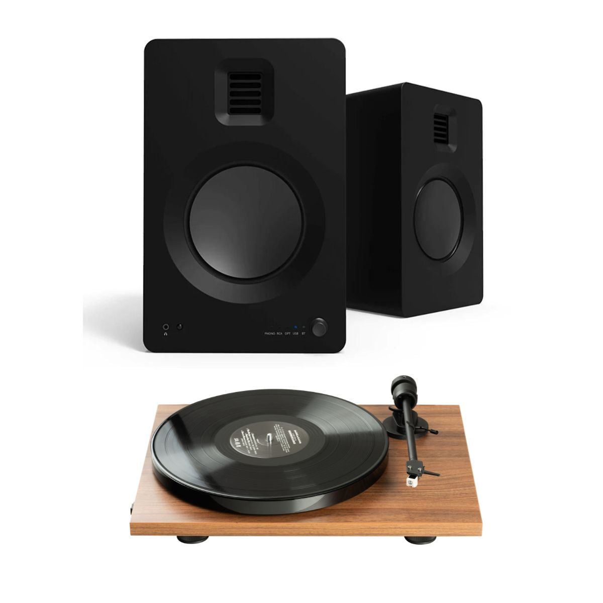 Pro-Ject E1 Turntable + Kanto TUK Active Bluetooth Speakers - K&B Audio