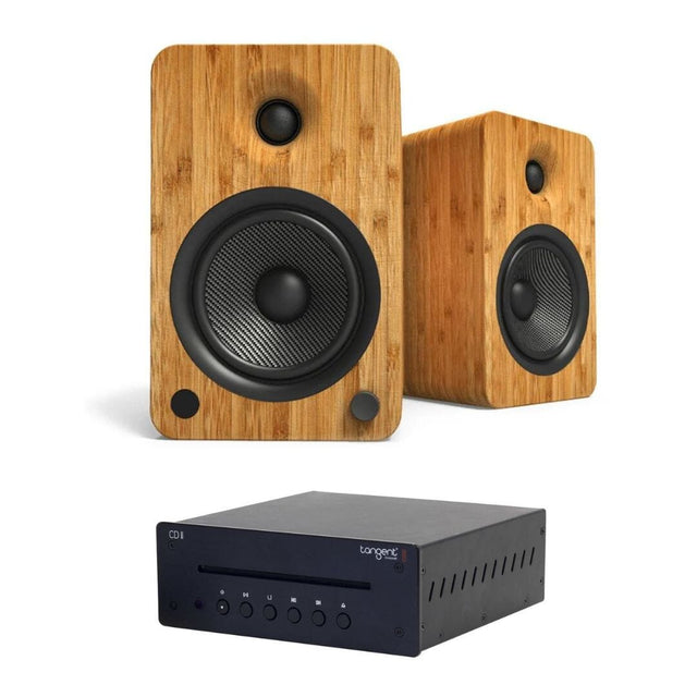 Kanto YU6 5.25" Active Bookshelf Speakers with Bluetooth + Tangent CD II CD Player - K&B Audio