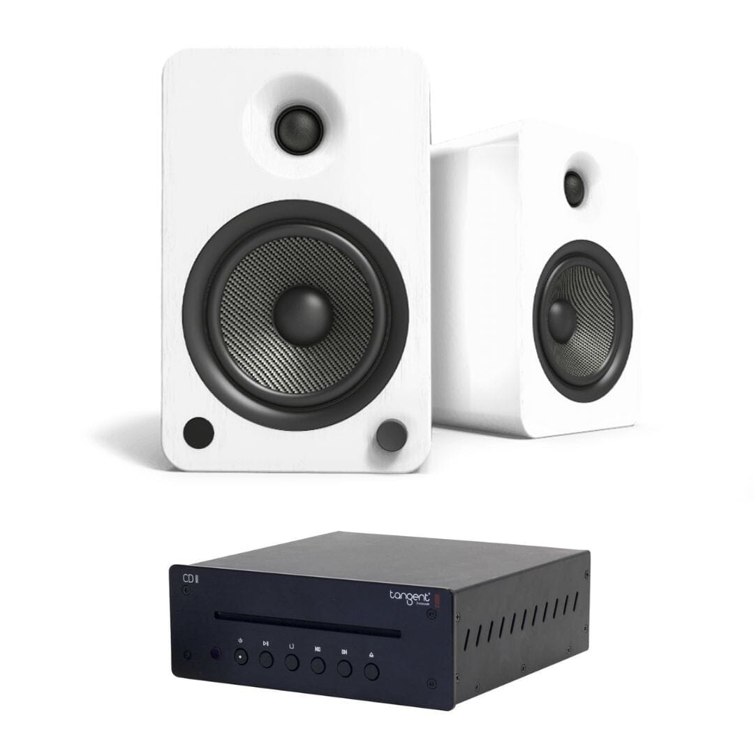 Kanto YU6 5.25" Active Bookshelf Speakers with Bluetooth + Tangent CD II CD Player - K&B Audio