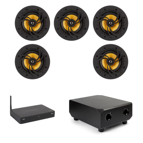 Lithe Audio 5.0 Wi-Fi Surround Sound Ceiling Speaker System with WiSA - K&B Audio