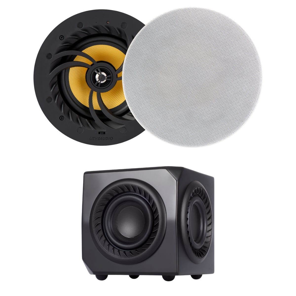 Lithe Audio 6.5" WiFi & Bluetooth Ceiling Speaker & Subwoofer Bundle - K&B Audio