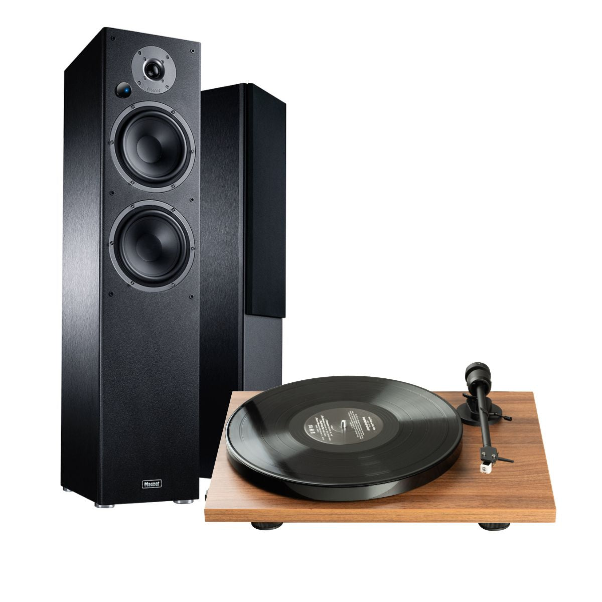 Magnat 5A Active Floorstanding Speakers + Pro-Ject E1 Phono Turntable - K&B Audio