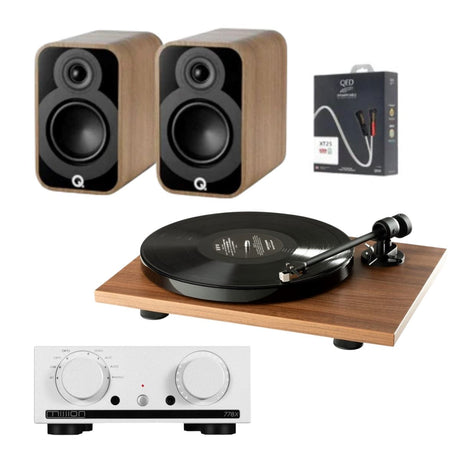 Mission 778X Amplifier, Pro-Ject E1 & Q Acoustics 5010 Bookshelf Speakers - K&B Audio