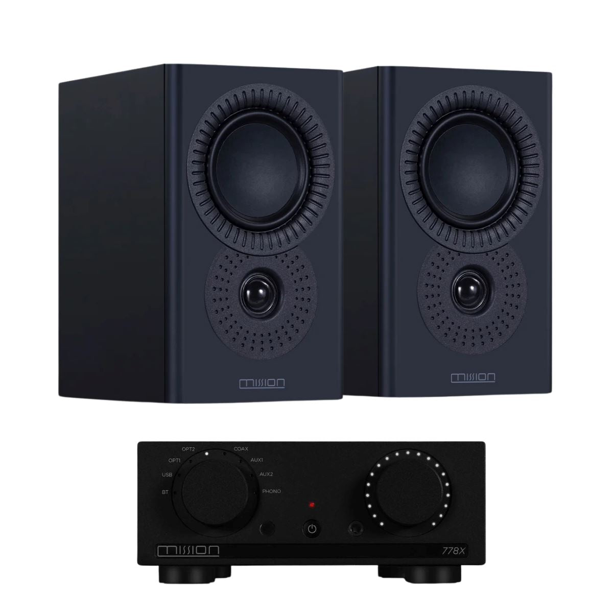 Mission 778X Integrated Amplifier + Mission LX-1 Bookshelf Speakers - K&B Audio