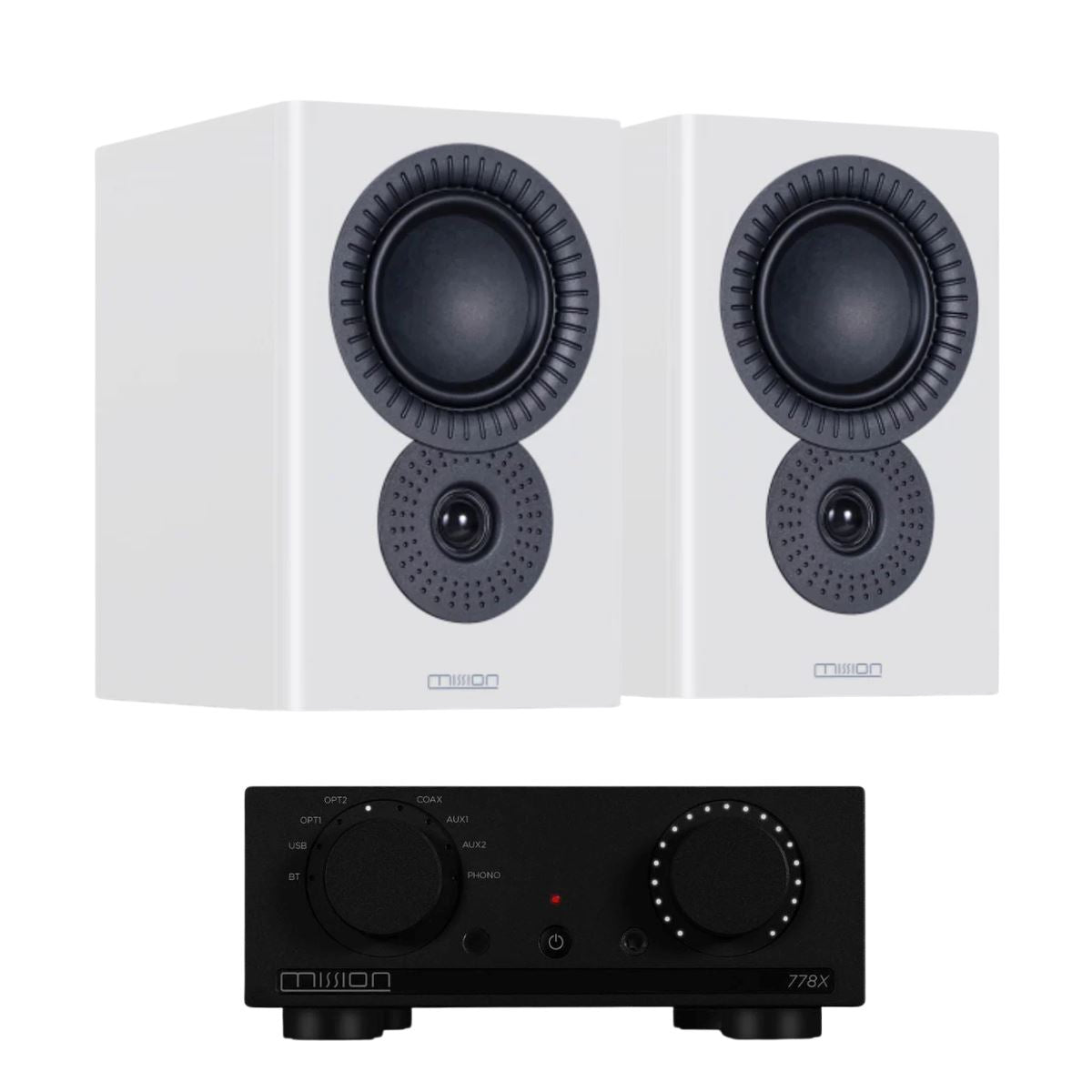 Mission 778X Integrated Amplifier + Mission LX-1 Bookshelf Speakers - K&B Audio