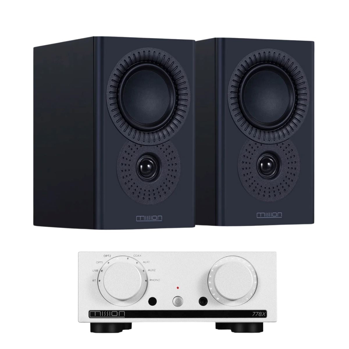 Mission 778X Integrated Amplifier + Mission LX-1 Bookshelf Speakers - K&B Audio