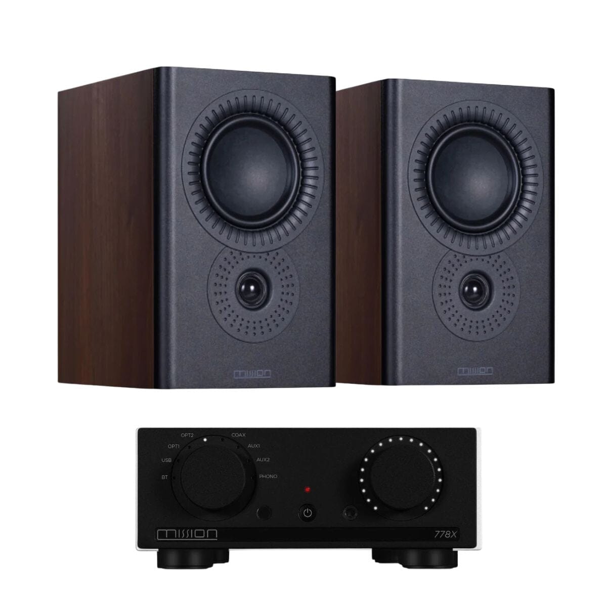 Mission 778X Integrated Amplifier + Mission LX-2 Bookshelf Speakers - K&B Audio