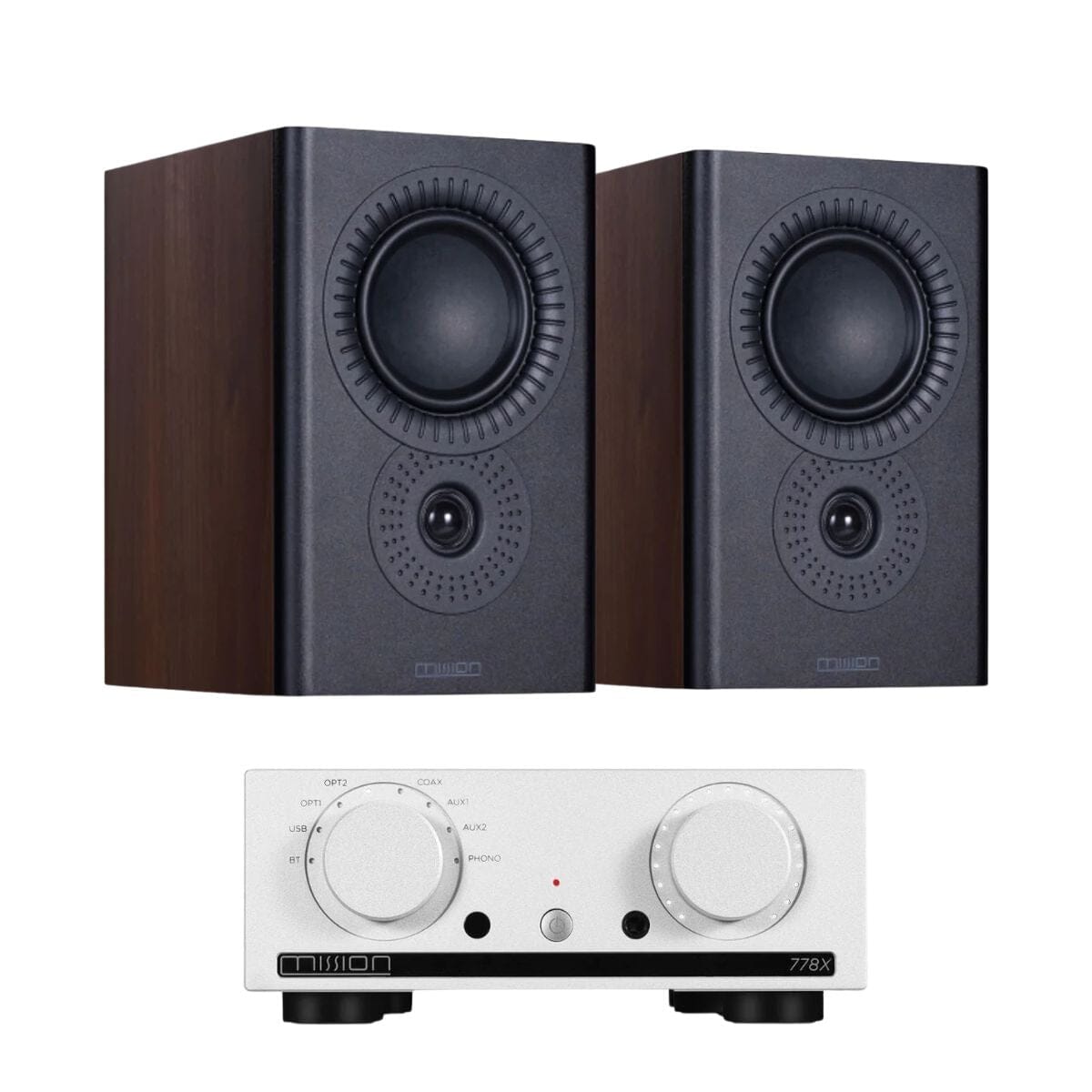 Mission 778X Integrated Amplifier + Mission LX-2 Bookshelf Speakers - K&B Audio