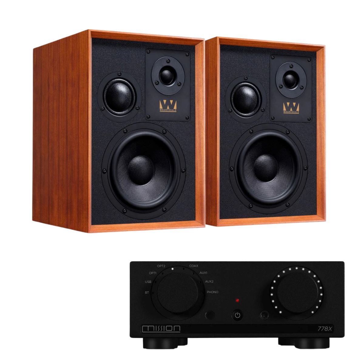 Mission 778X Integrated Amplifier + Wharfedale Super Denton Bookshelf Speakers - K&B Audio