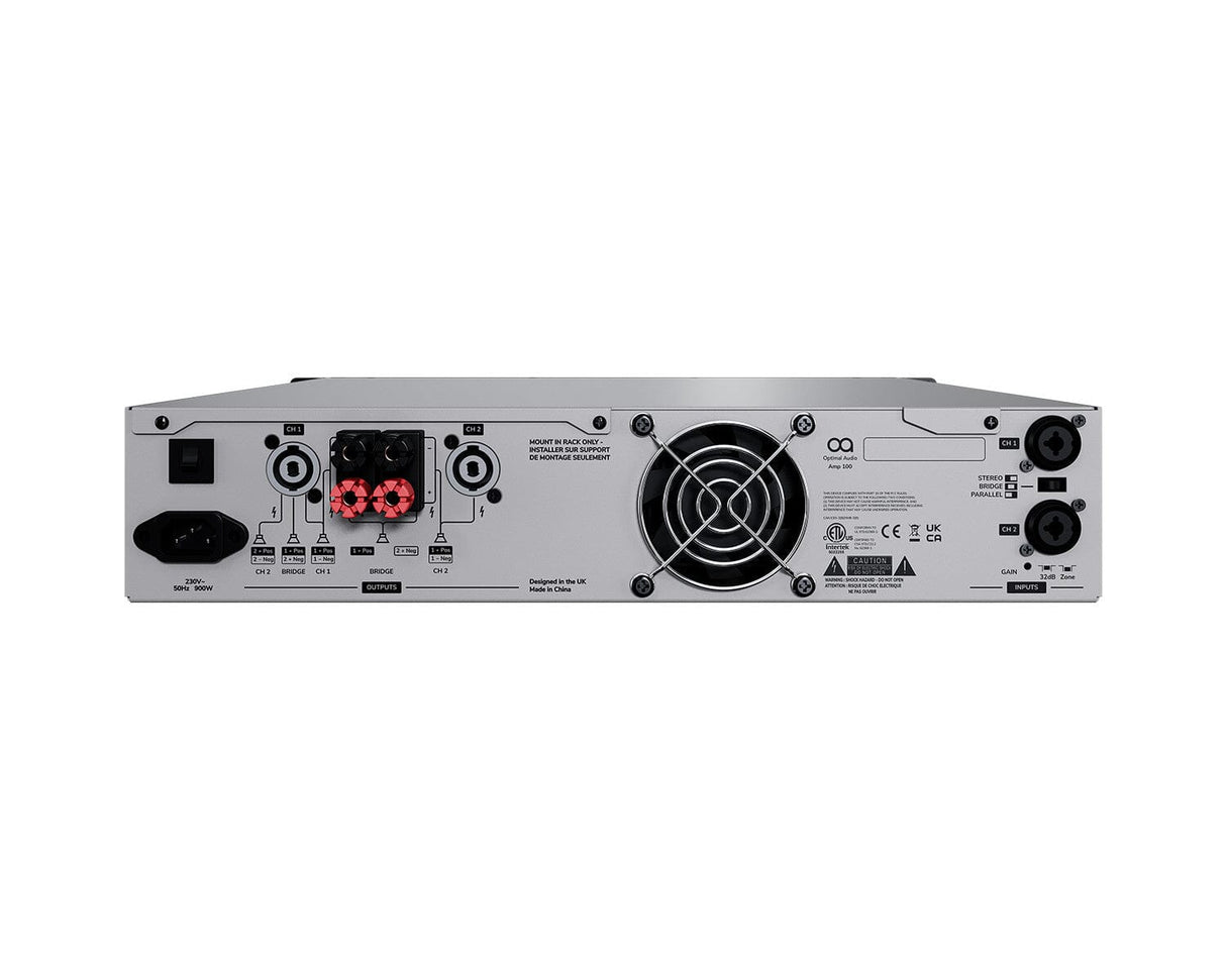 Optimal Audio Amp 100 2 x 350W Performance Power Amplifier - K&B Audio