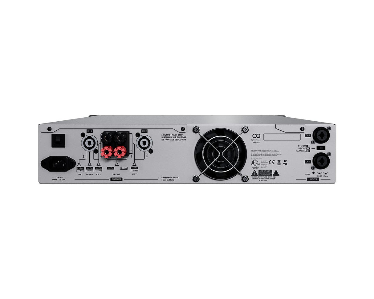 Optimal Audio Amp 200 2 x 700W Performance Power Amplifier - K&B Audio