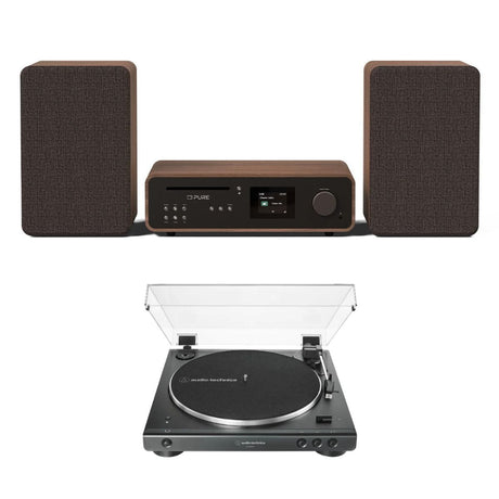 Pure Classic Stereo System with CD / Radio / Bluetooth + Audio-Technica LP60X Turntable - K&B Audio