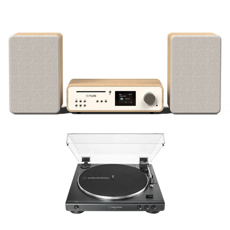 Pure Classic Stereo System with CD / Radio / Bluetooth + Audio-Technica LP60X Turntable - K&B Audio