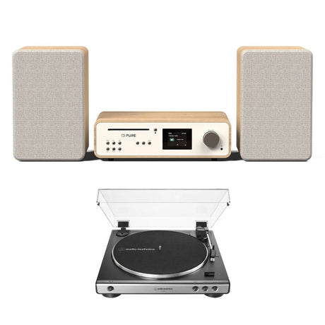 Pure Classic Stereo System with CD / Radio / Bluetooth + Audio-Technica LP60X Turntable - K&B Audio