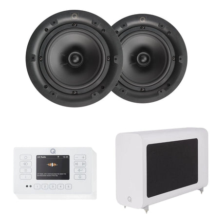 Q Acoustics E120 2.1 Hi-Fi Ceiling Speaker System with Bluetooth, DAB/FM Radio & Subwoofer - K&B Audio