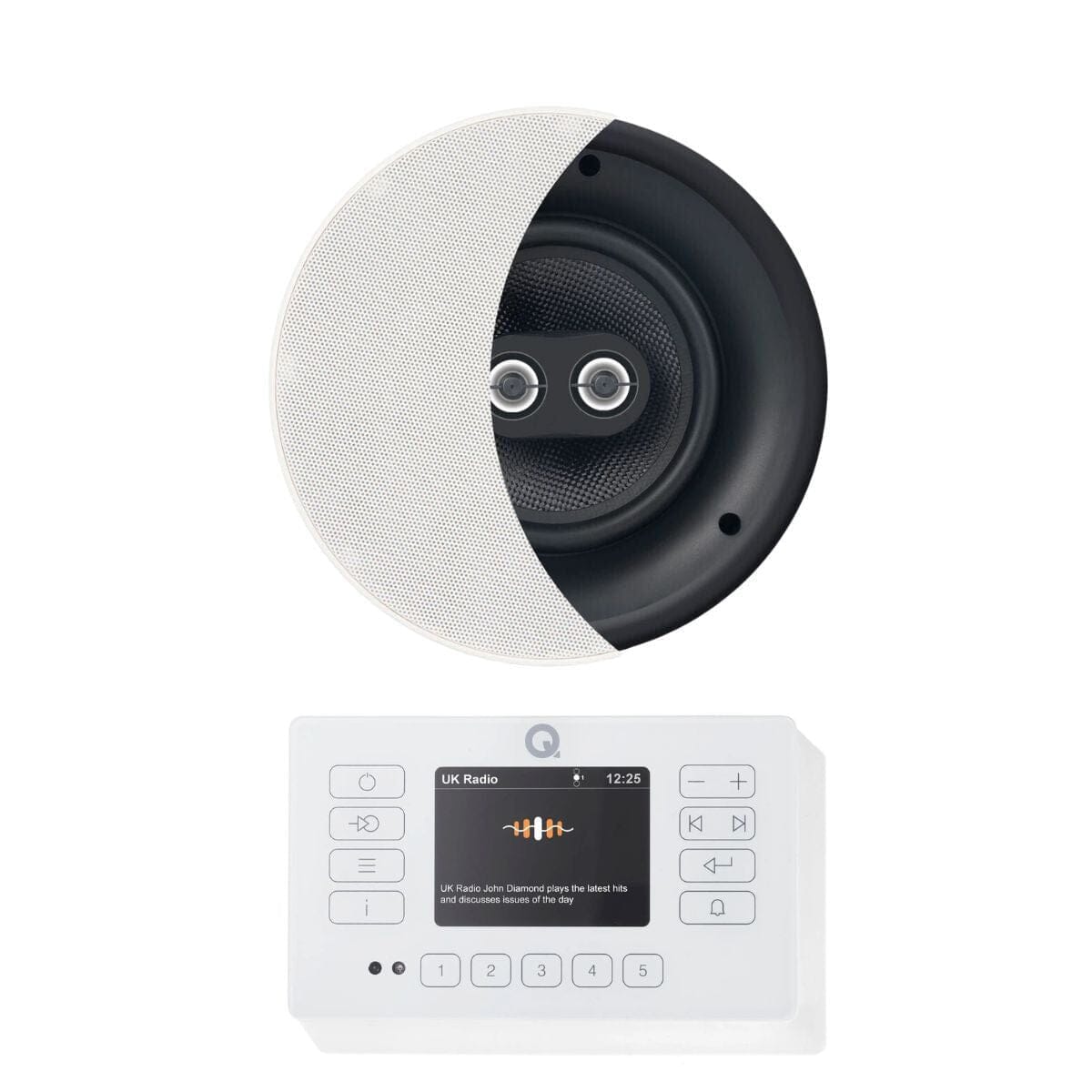 Q Acoustics E120 + OSD Audio ACE640TT 6.5" Stereo Ceiling Speaker - K&B Audio