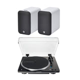 Q Acoustics M20 Active Bluetooth Speakers + Audio-Technica AT-LP70XBT Automatic Wireless Turntable - K&B Audio