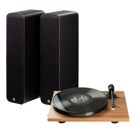 Q Acoustics M40 Active Floorstanding Speakers + Pro-Ject E1 Phono Turntable - K&B Audio