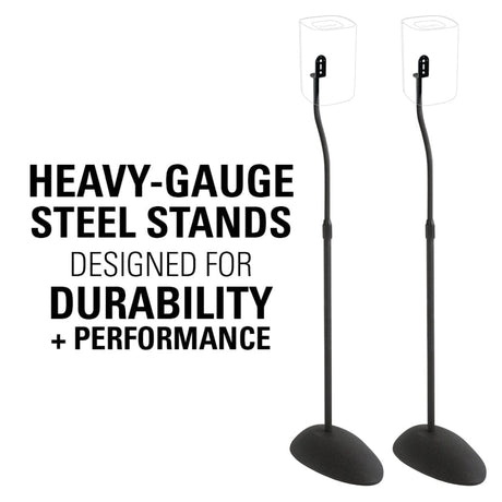 SANUS HTB3-B1 Adjustable Speaker Stands for Satellite Speakers up to 4 lbs - K&B Audio