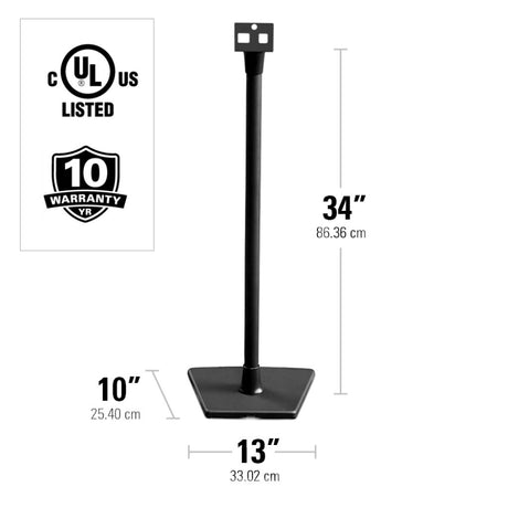 SANUS WSS22 Wireless Speaker Stands designed for Sonos One, Sonos One SL, Play:1 and Play:3 - Pair - K&B Audio