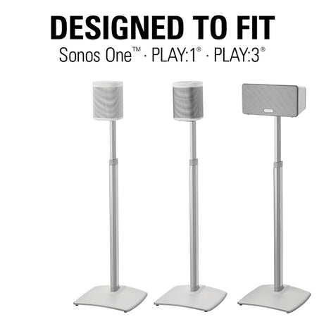 SANUS WSSA1 Adjustable Height Wireless Speaker Stand designed for Sonos One, Sonos One SL, Play:1, and Play:3 - Single - K&B Audio