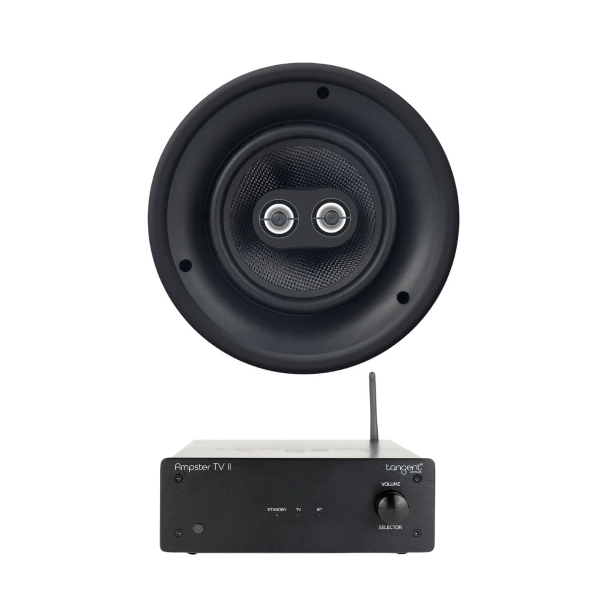 Tangent Ampster TV II + OSD Audio ACE840TT 8" Stereo Ceiling Speaker - K&B Audio