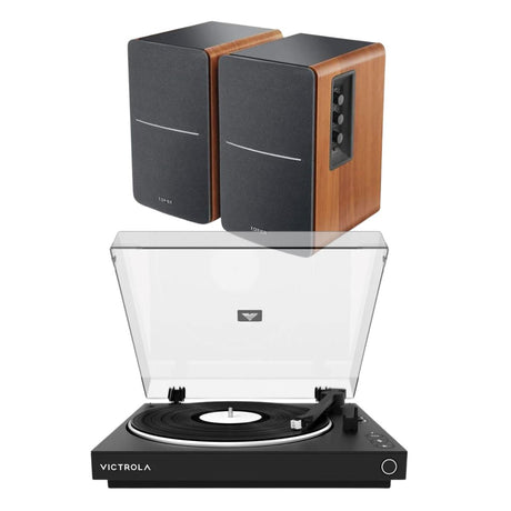 Victrola Automatic Turntable + Edifier R1280DBs Active Bluetooth Speakers - K&B Audio