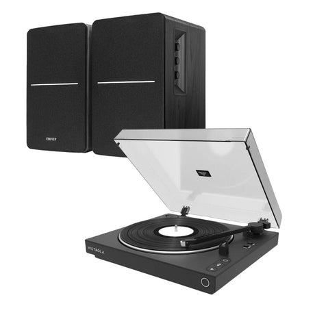 Victrola Automatic Turntable + Edifier R1280DBs Bluetooth Speakers - K&B Audio