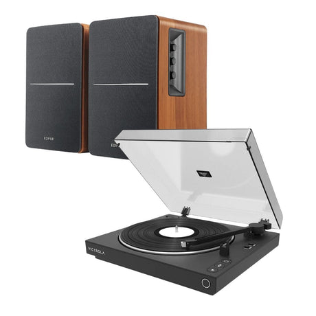 Victrola Automatic Turntable + Edifier R1280DBs Bluetooth Speakers - K&B Audio