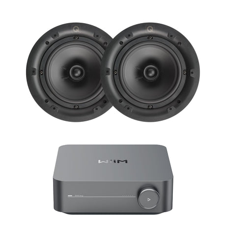 WiiM AMP WiFi & Bluetooth + Q Acoustics QI65C 6.5" Ceiling Speakers - K&B Audio
