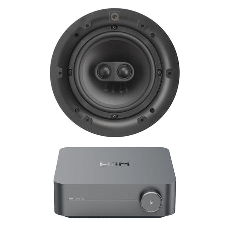 WiiM AMP WiFi & Bluetooth + Q Acoustics QI65C-ST 6.5" Stereo Ceiling Speaker - K&B Audio