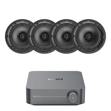 WiiM AMP WiFi & Bluetooth + Q Acoustics QI65C 6.5" Ceiling Speakers - K&B Audio