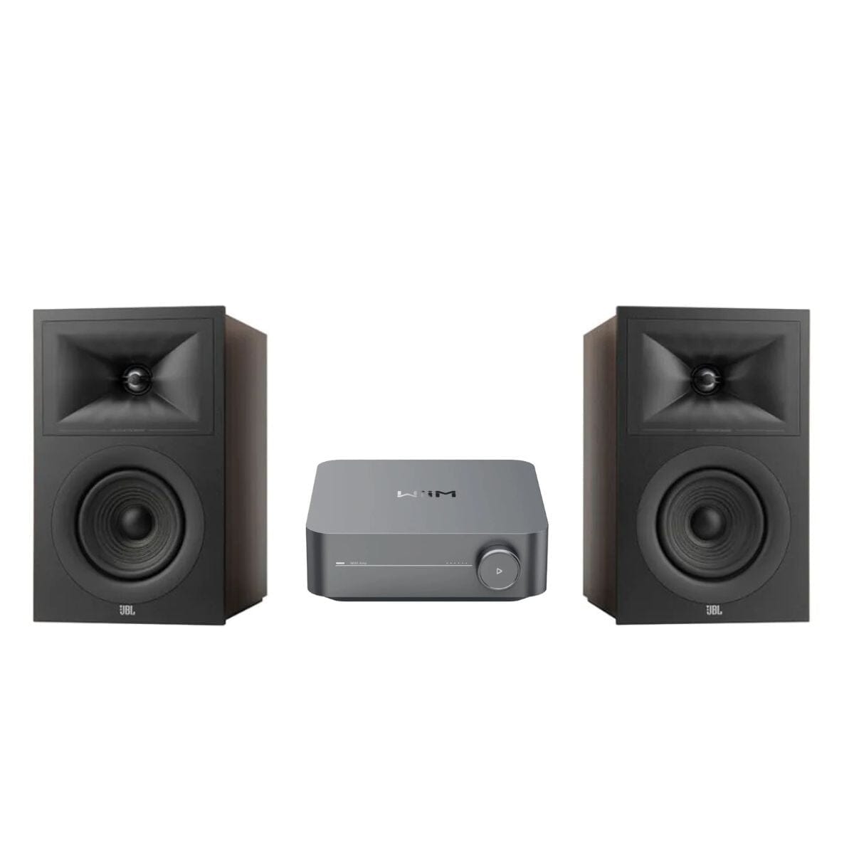 WiiM AMP + JBL Stage 240B 4.5" Bookshelf Speakers - K&B Audio