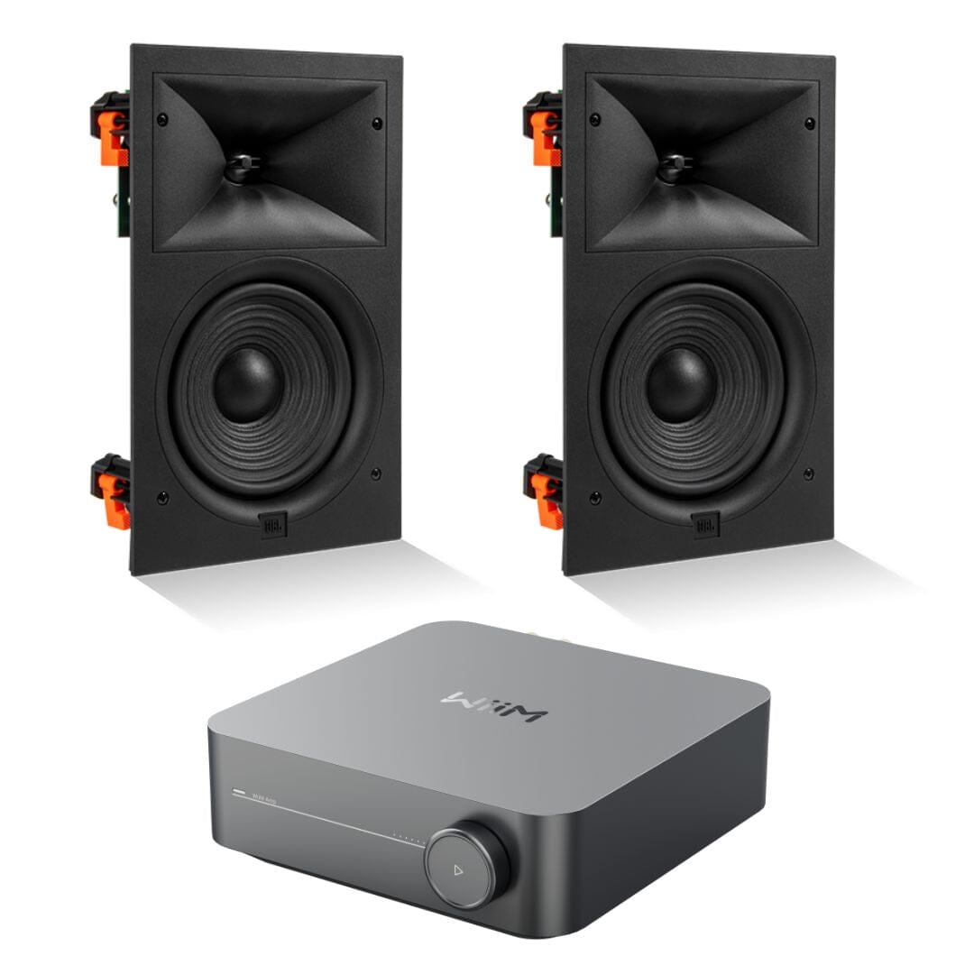 WiiM AMP + JBL Stage 260W 6.5" In Wall Speakers - K&B Audio